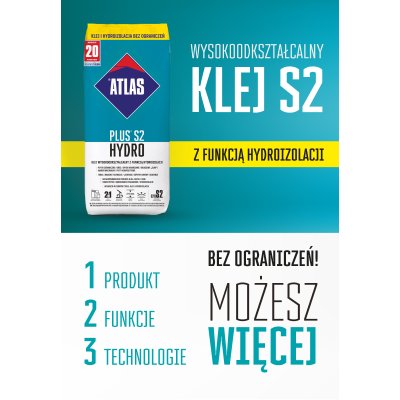 ATLAS S2 Hydro Klej do płytek z hydroizolacją 15kg C2TES2