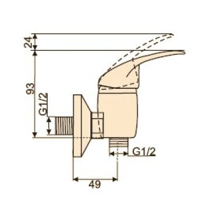 bateria JOWISZ natryskowa jednouchwytowa z natryskiem chrom B.38.7 HYDROLAND