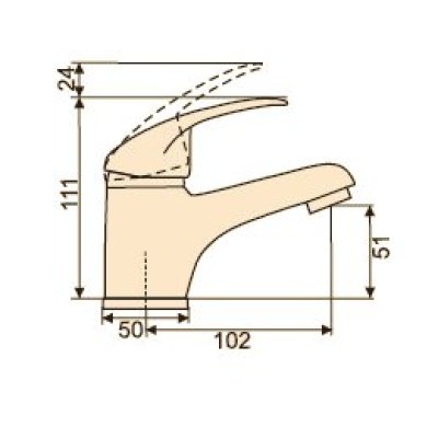 bateria umywalkowa JOWISZ jednouchwytowa stojąca chrom B.38.3 HYDROLAND