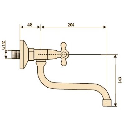 bateria RETRO zlewozmywakowa dwuuchwytowa ścienna chrom B.20.4 HYDROLAND