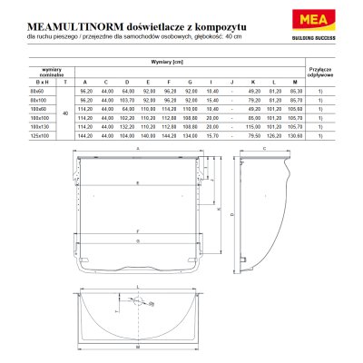 Doświetlacz MULTINORM 80x60x40 MEA