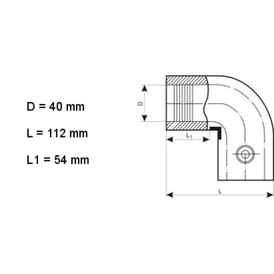 Kolano elektrooporowe 40/90 mm SDR 11 WODA/GAZ