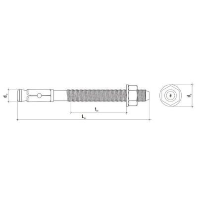 Kotwa mechaniczna stalowa do betonu LE-ZN 10x85 mm WKRĘT-MET 