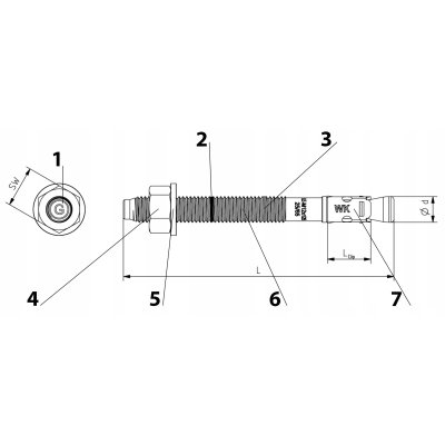 Kotwa mechaniczna stalowa do betonu LE-ZN 10x85 mm WKRĘT-MET 