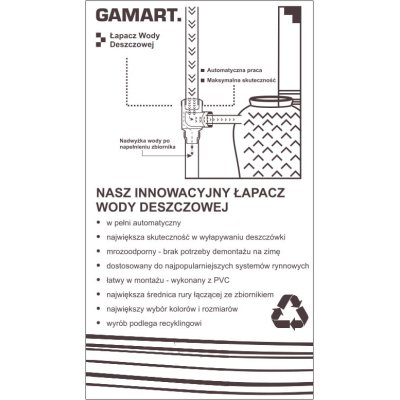Łapacz zbieracz wody deszczowej 63 mm grafit GAMART