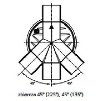 Kineta zbiorcza 45 stopni 630/200 mm do rury trzonowej karbowanej