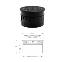 Pokrywa szczelna na rurę karbowaną 315 mm z wizjerem pełnym PS355