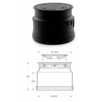 Pokrywa szczelna na rurę gładką 400 mm z wizjerem pełnym PS400