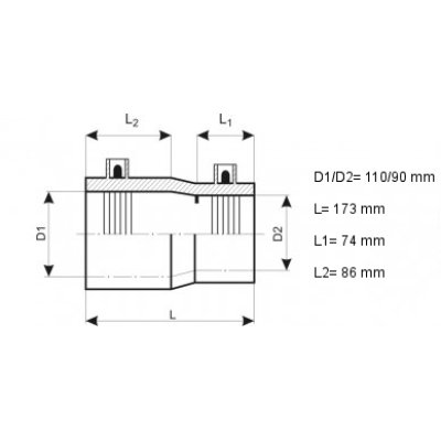 Redukcja elektrooporowa 110/90 mm SDR 11 WODA/GAZ