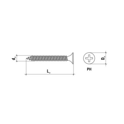wkręt KMGM 4,2x70mm do metalu 50szt. do płyt GK