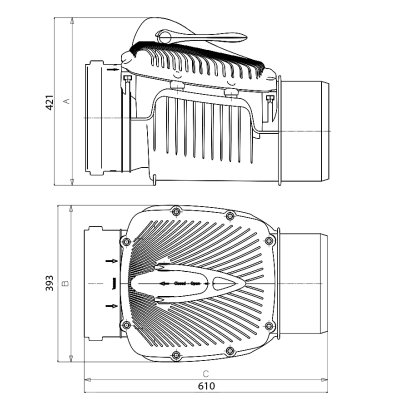 Zasuwa burzowa fi 250 Karmat ZB 250
