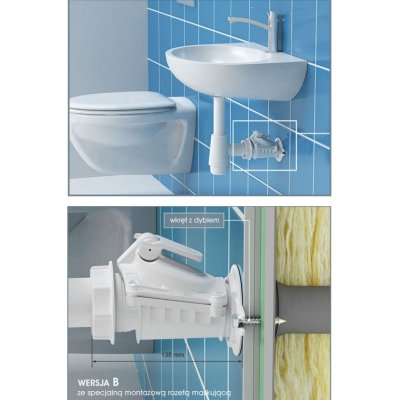 zasuwa burzowa fi 50 biała ścienna (ZB50-B) Karmat