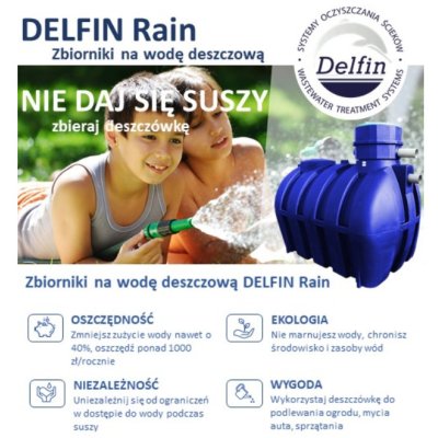 Zbiornik podziemny na wodę deszczową Delfin Rain 5000 L z pompą ciśnieniową