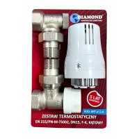 Zestaw termostatyczny DIAMOND kątowy (art.412)